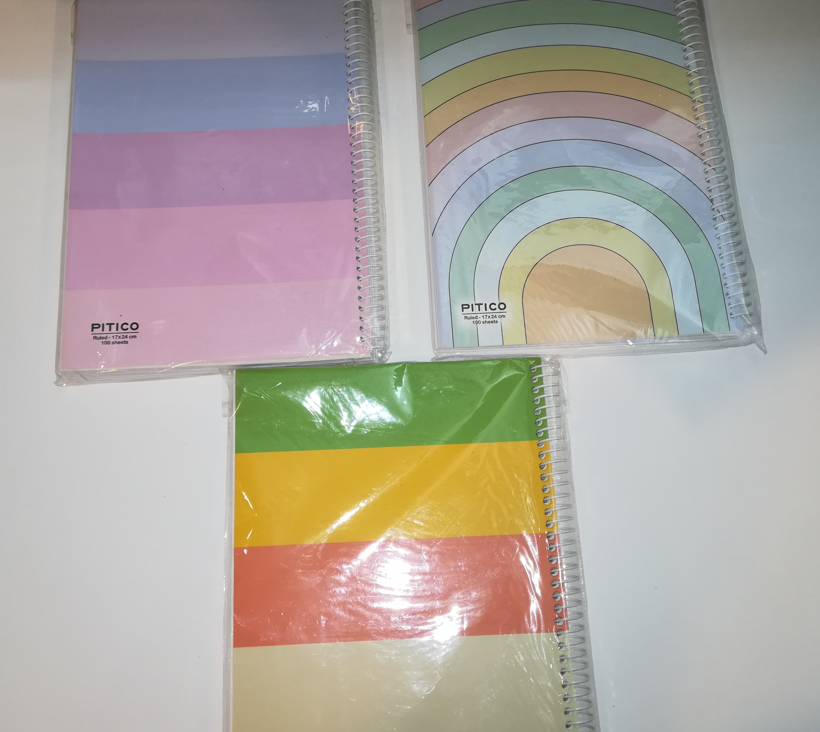 دفتر 100 برگ خط دار رنگین کمانی